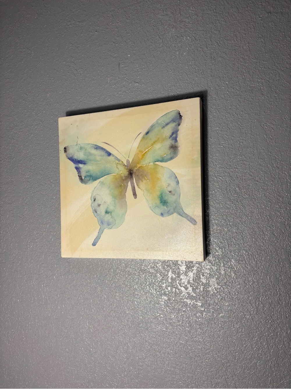 Watercolor Butterfly Wall Art Canvas - Blue Green Accent